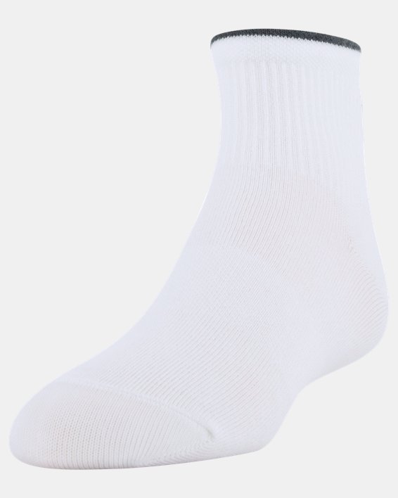 Boys' UA Essential Quarter 6-Pack Socks, Gray, pdpMainDesktop image number 4